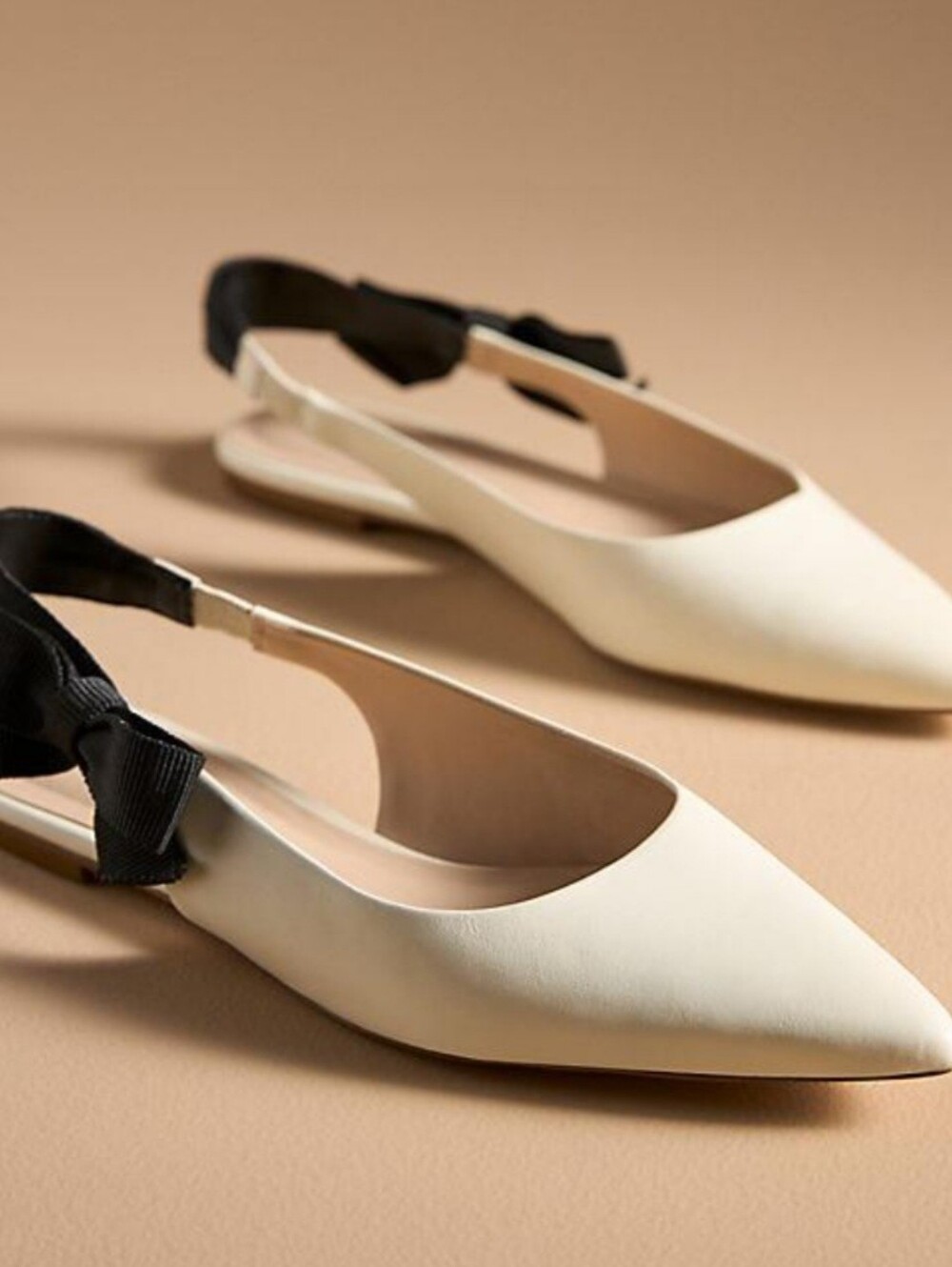 Anthropologie Maeve Side Ribbon Bow Flats. Slingback Sandals